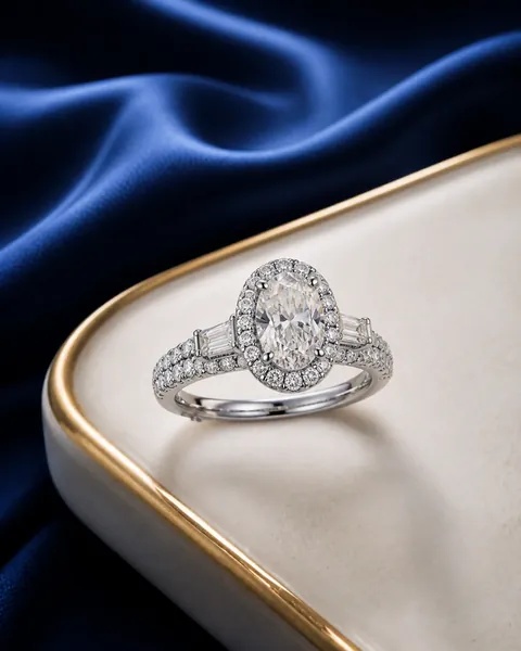 Aarohi Oval Halo Ring — AI-assisted design concept