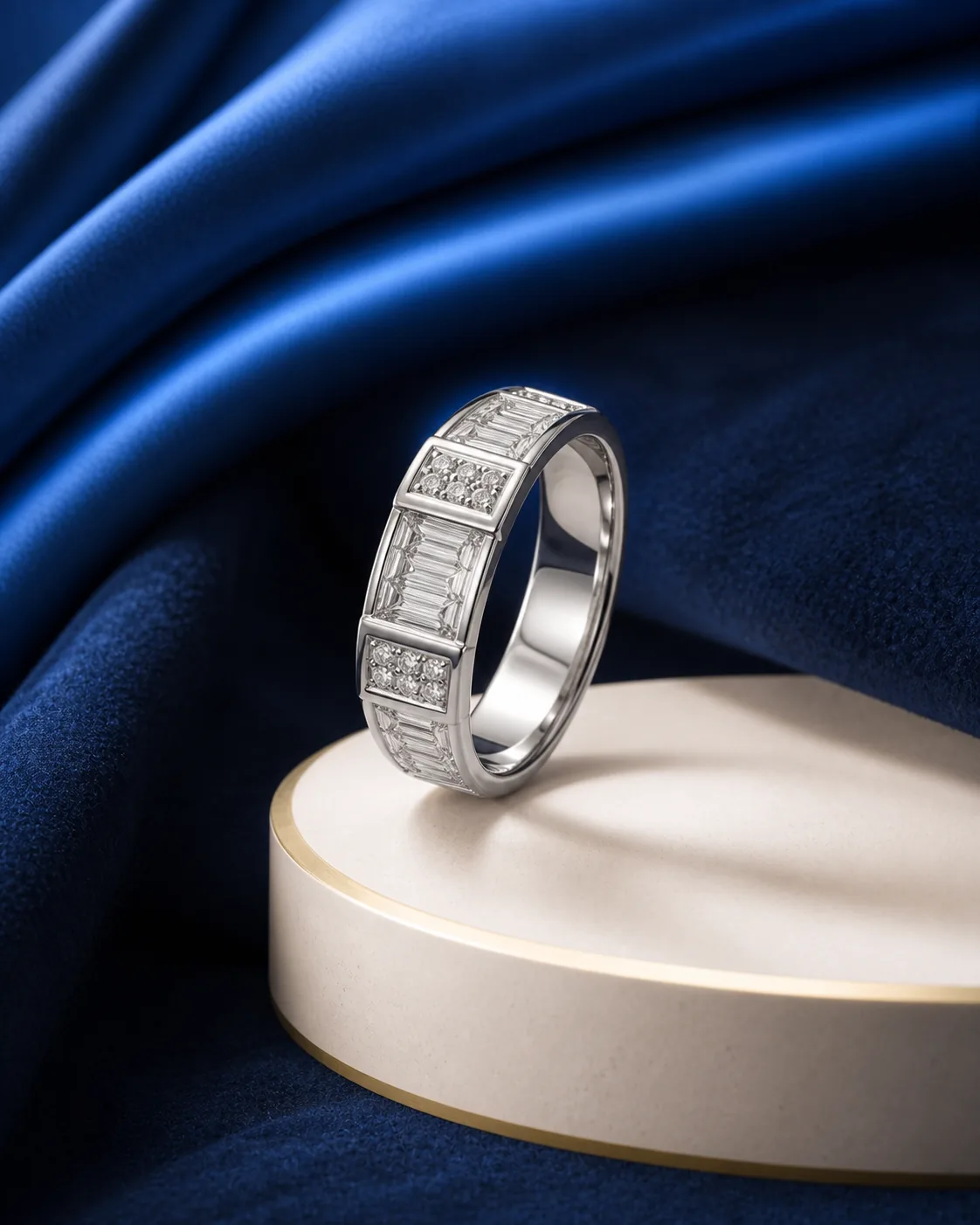 Aarohi Princess Set Band, Platinum diamond mens design