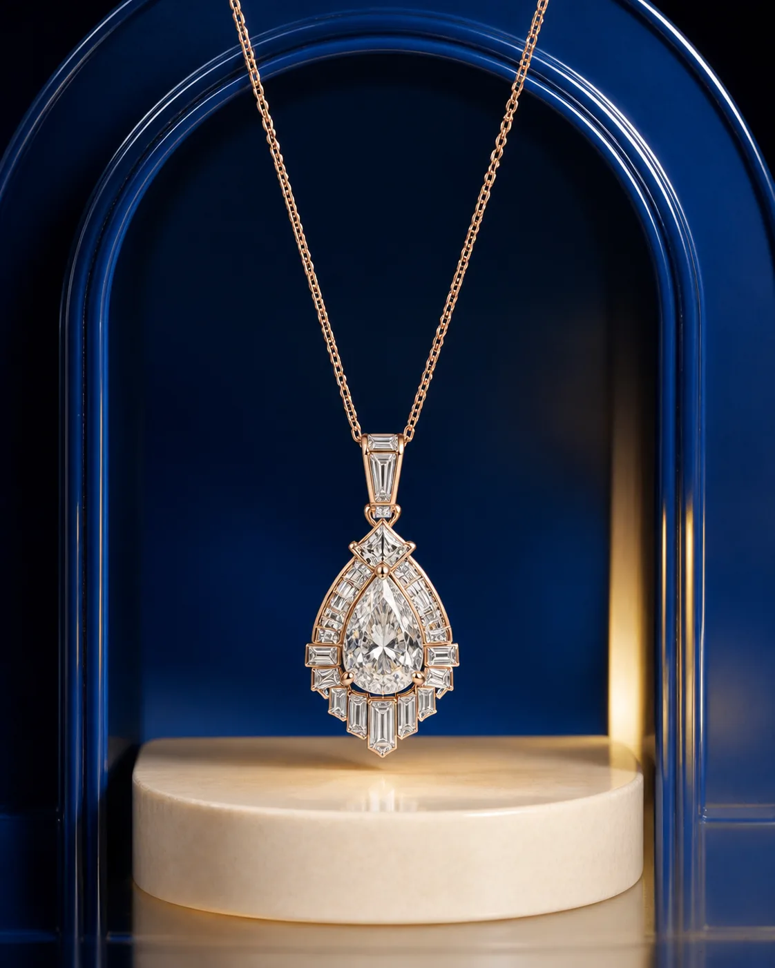 Noor Pear Solitaire Pendant