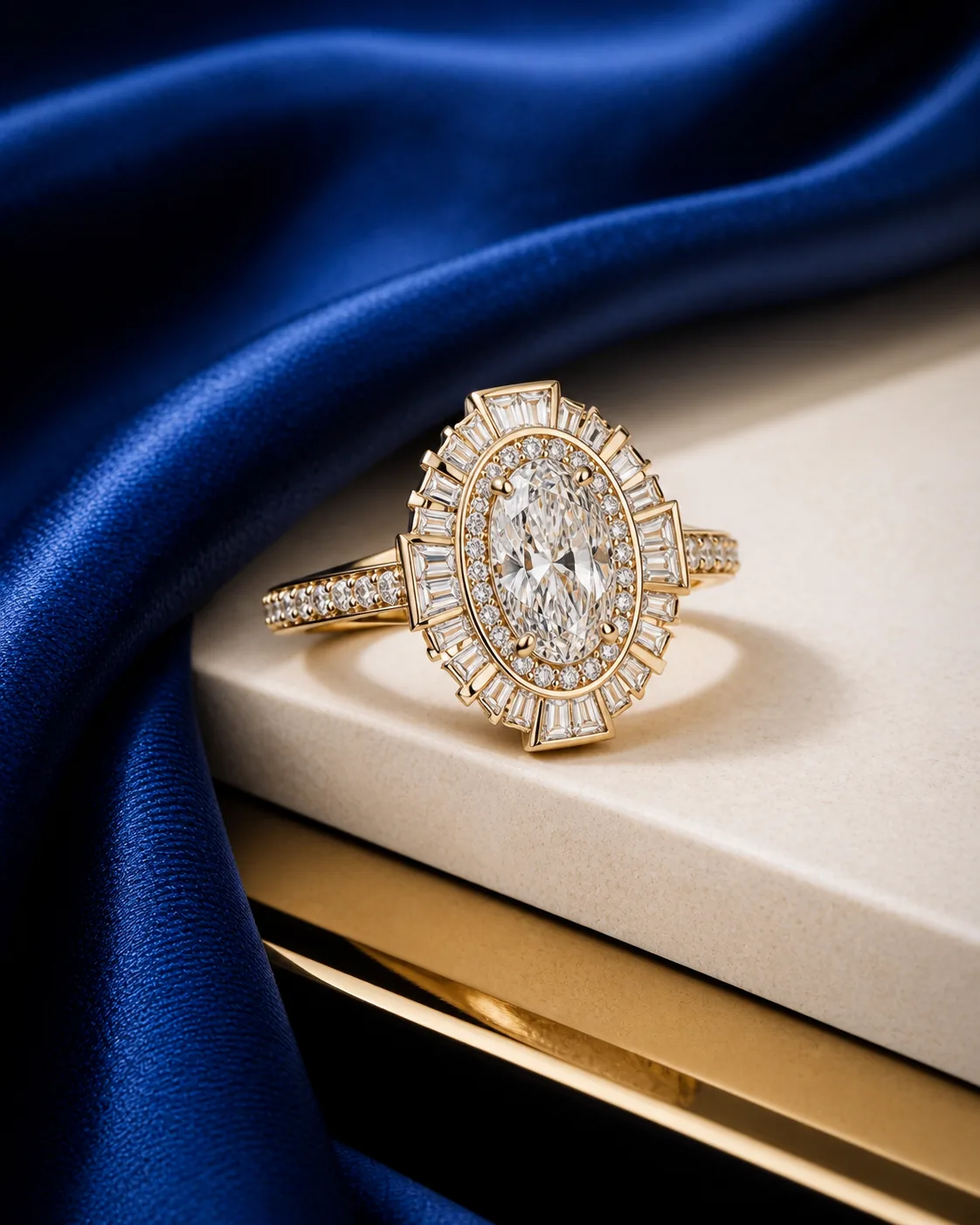 Noor Oval Halo Ring