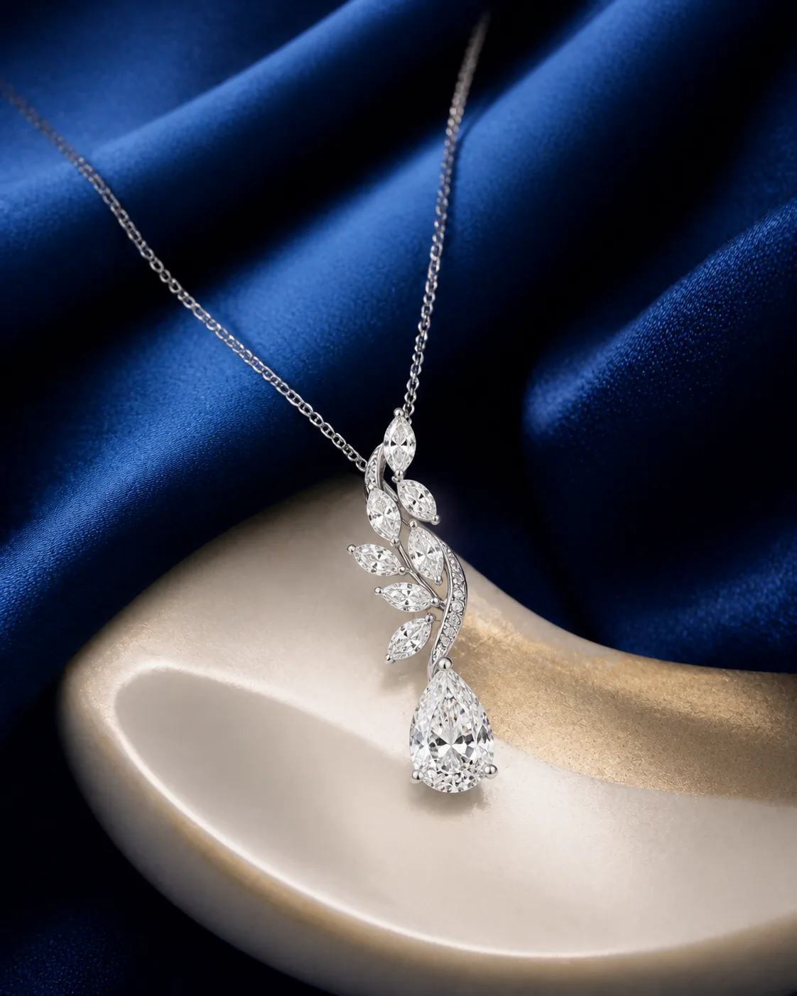 Meher Pear Solitaire Pendant