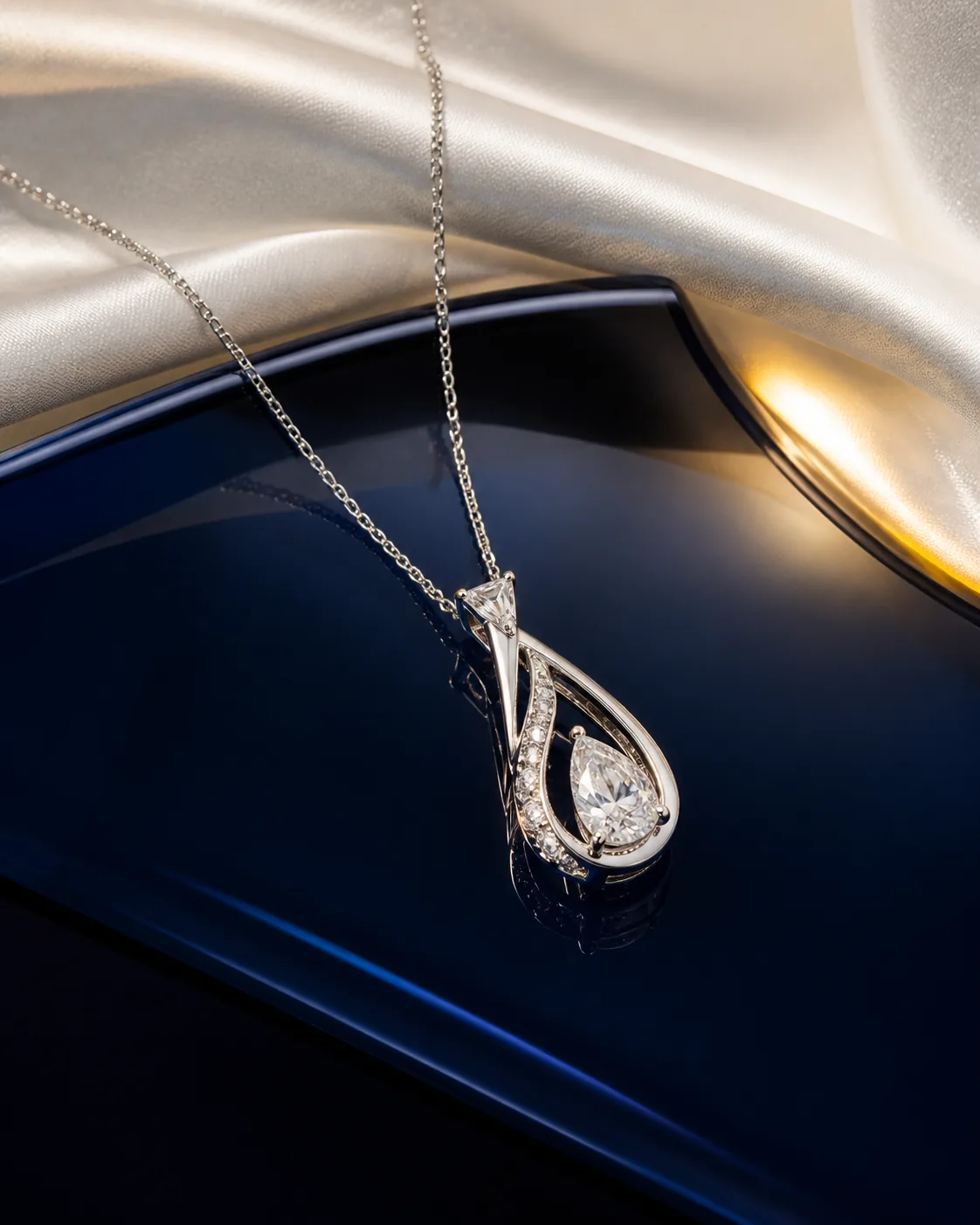 Saanjh Pear Solitaire Pendant