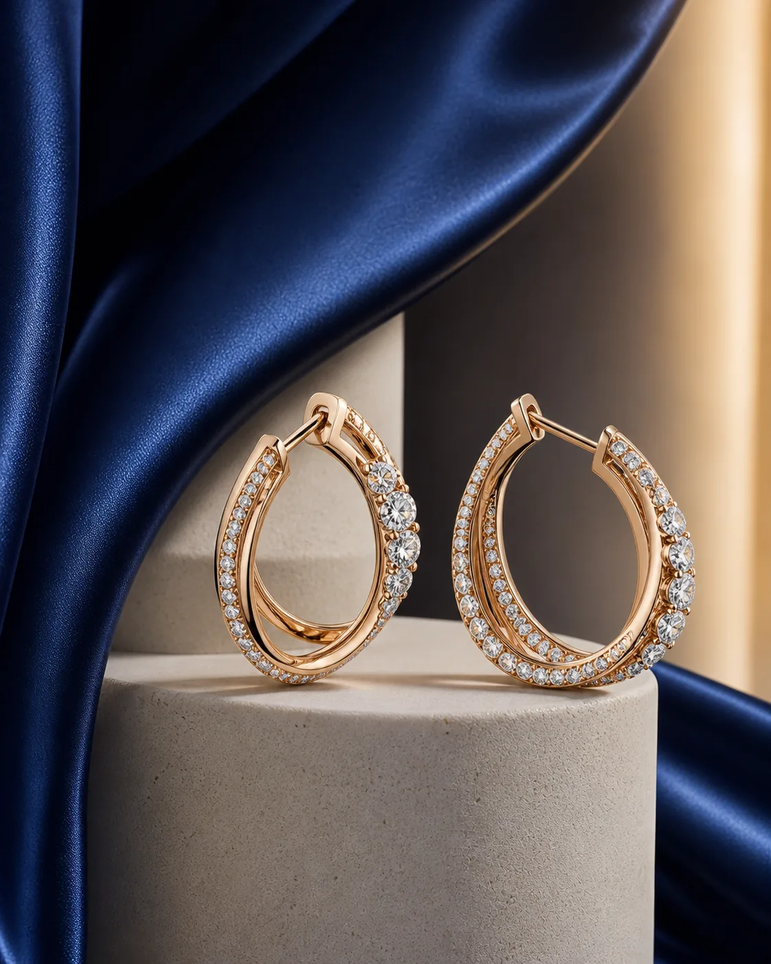 Saanjh Diamond Hoop Earrings