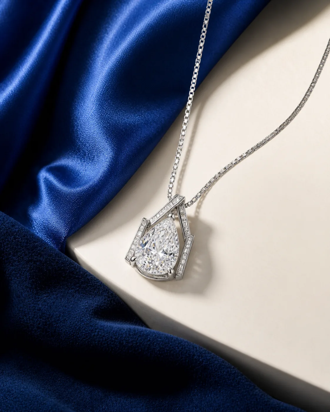 Vanya Pear Solitaire Pendant